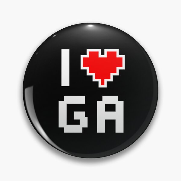 Item preview, I Love Georgia - Pixel heart for Georgian gamer designed and sold by abowersock.