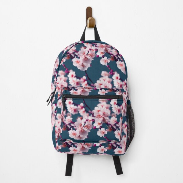 Item preview, Photorealistic Cherry Blossoms with a Teal Blue Background Sakura Cherry Blossom Seamless Digital Pattern designed and sold by aphelionrhode.