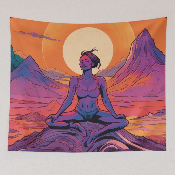 Item preview,  Practicing yoga and Meditation for Relaxation - Girl doing Yoga Pose designed and sold by Vlad-Nik001.