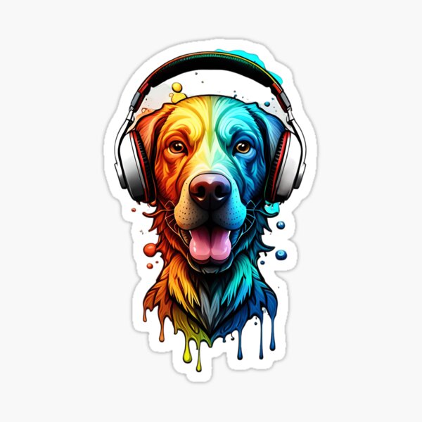 Item preview, puppy with headphones designed and sold by elijam.