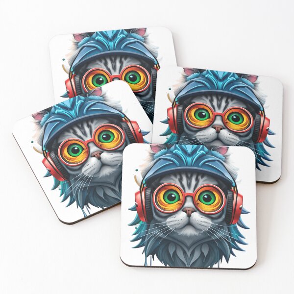 Item preview, cat with glasses 3d art designed and sold by elijam.