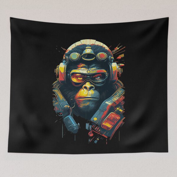 Item preview, Anime Cyber Ape (Sci-Fi Ape Vintage Retro Future Design Cyberpunk Space Ape) designed and sold by AlNoah.
