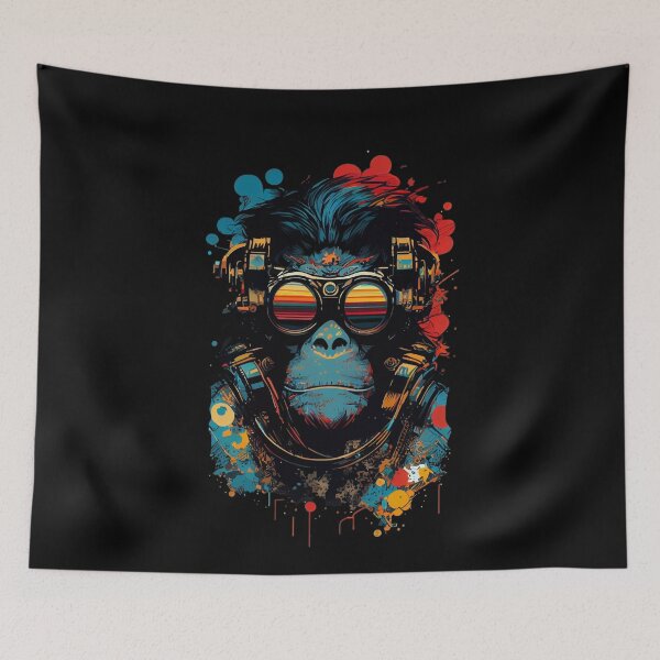 Item preview, Anime Cyber Ape (Sci-Fi Ape Vintage Retro Future Design Cyberpunk Space Ape) designed and sold by AlNoah.