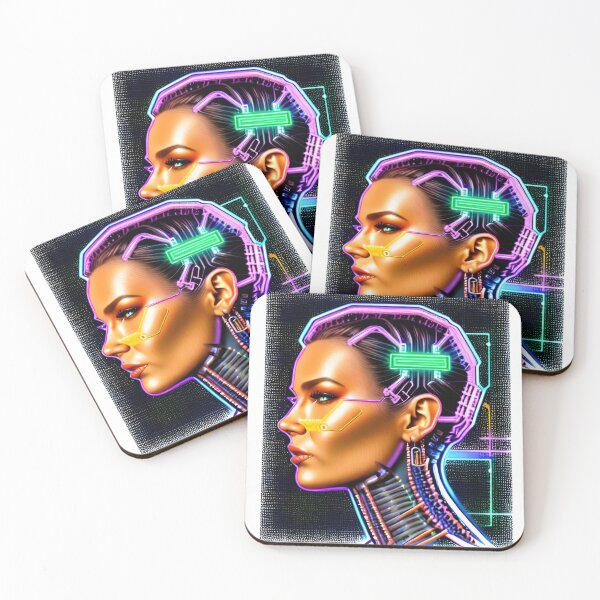 Item preview, Neon Cyberpunk Cyborg Girl 7 designed and sold by Benito Del Ray.