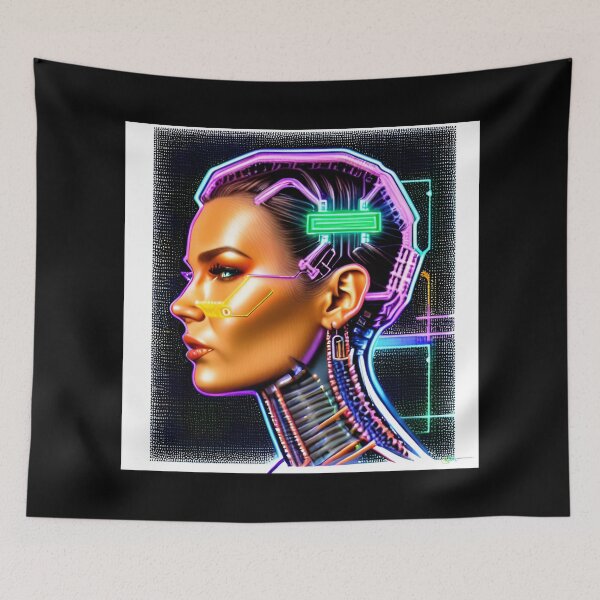 Item preview, Neon Cyberpunk Cyborg Girl 7 designed and sold by Benito Del Ray.
