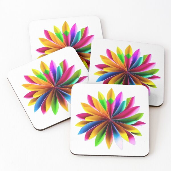 Item preview, Rainbow Flower Large Bloom Quill Paper Art (PHOTO not real 3D) designed and sold by HanaiPrint.