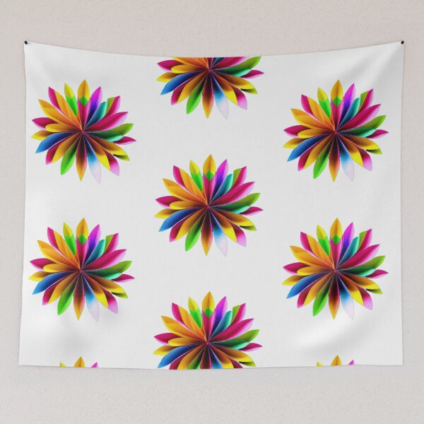 Item preview, Rainbow Flower Large Bloom Quill Paper Art (PHOTO not real 3D) designed and sold by HanaiPrint.