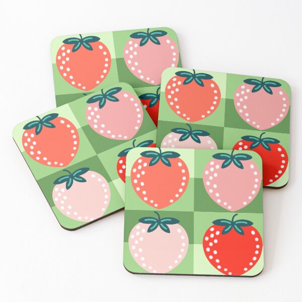 Item preview, strawberry checks designed and sold by Angela Sbandelli.