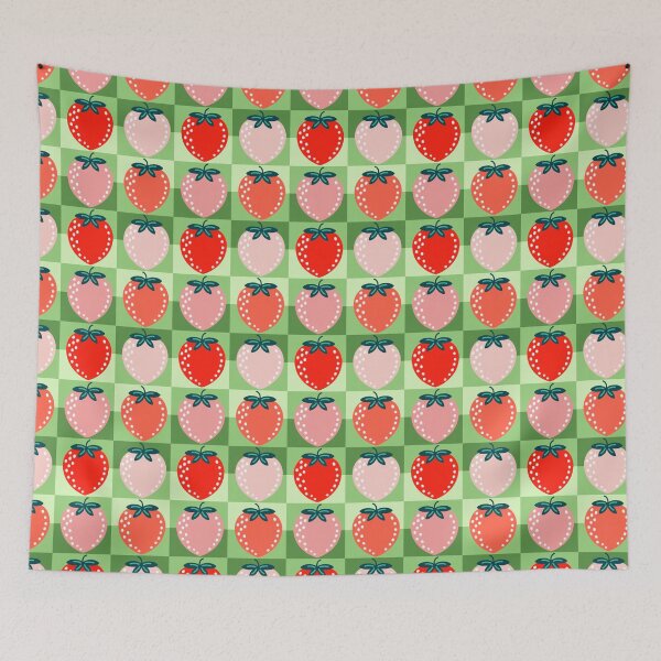 Item preview, strawberry checks designed and sold by Angela Sbandelli.