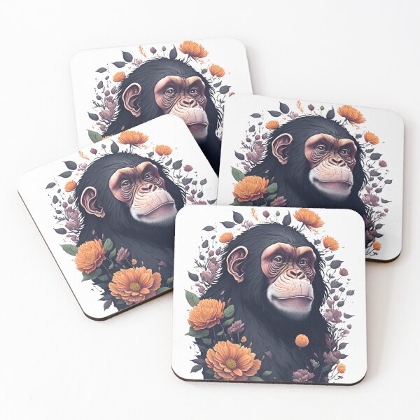 Item preview, Chimp with Flowers designed and sold by monkycl.