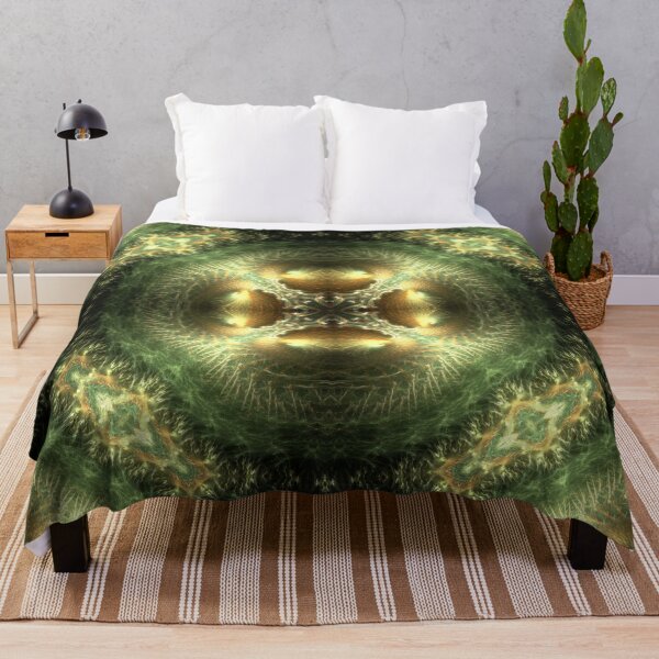 Item preview, gold plates on ornamented greens background designed and sold by effervescence.
