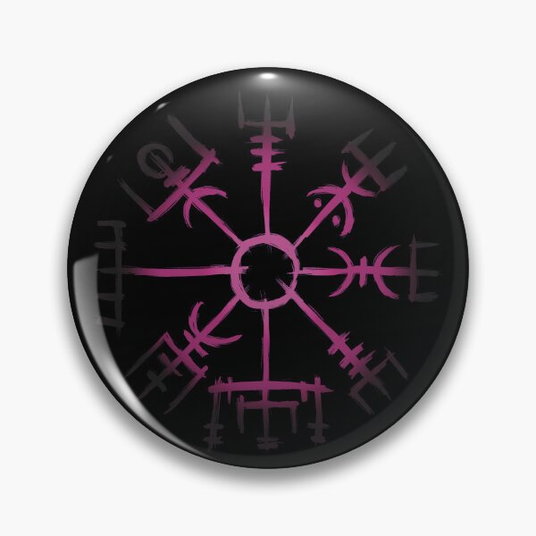 Item preview, Vegvisir Compass Viking Symbol Nordic Rune Celtic Dark Pink designed and sold by Mitch616Art.