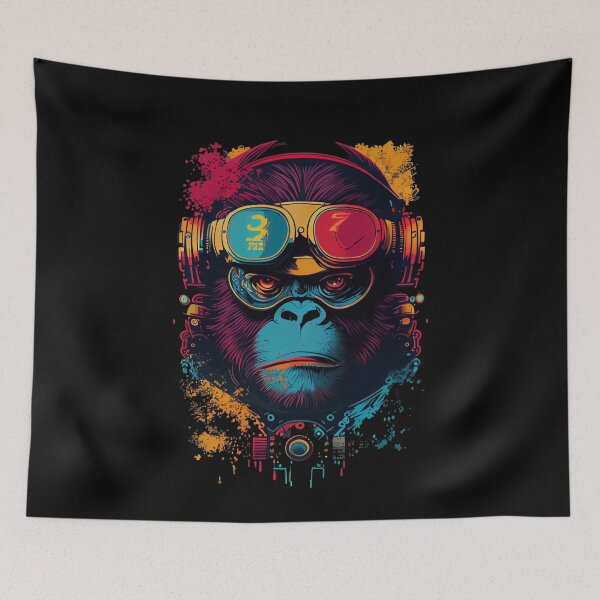 Item preview, Anime Cyber Ape (Sci-Fi Ape Vintage Retro Future Design Cyberpunk Space Ape) designed and sold by AlNoah.