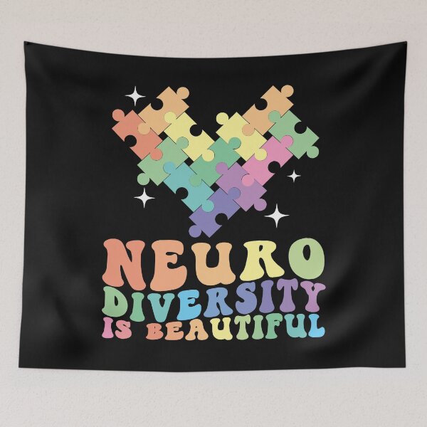 Item preview, Pastel Rainbow Neurodiversity is Beautiful Puzzle Pieces Retro designed and sold by cvt01.