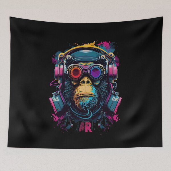 Item preview, Anime Cyber Ape (Sci-Fi Ape Vintage Retro Future Design Cyberpunk Space Ape) designed and sold by AlNoah.