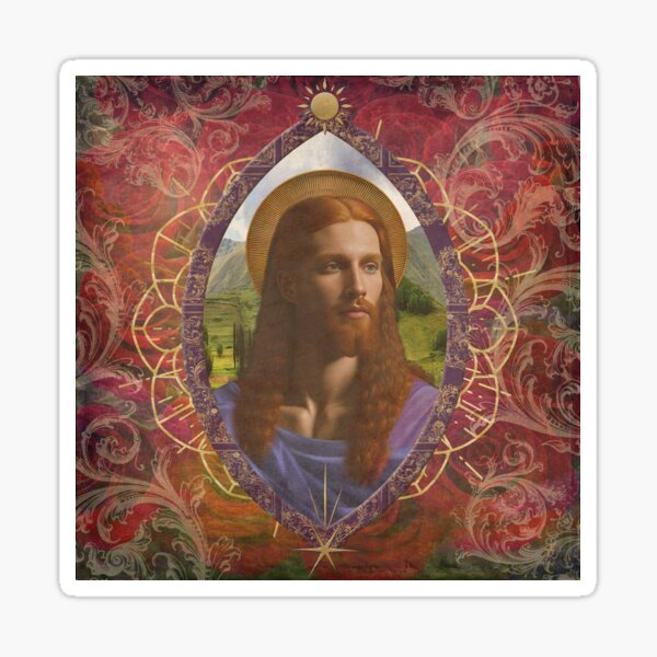 Yeshua Icon Vesica Piscis Sticker