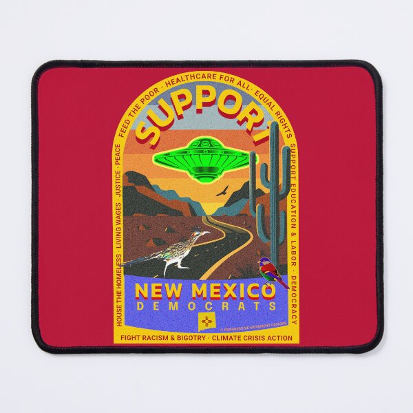 Item preview, PMD00862 Progressive Movement Designs Support New Mexico Democrats design shows you support progressive policy goals for Democrats and Bernie Sanders supporters saguaro cactus cacti designed and sold by ProgressiveLeft.