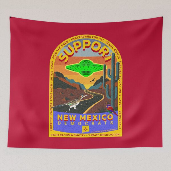 Item preview, PMD00862 Progressive Movement Designs Support New Mexico Democrats design shows you support progressive policy goals for Democrats and Bernie Sanders supporters saguaro cactus cacti  designed and sold by ProgressiveLeft.