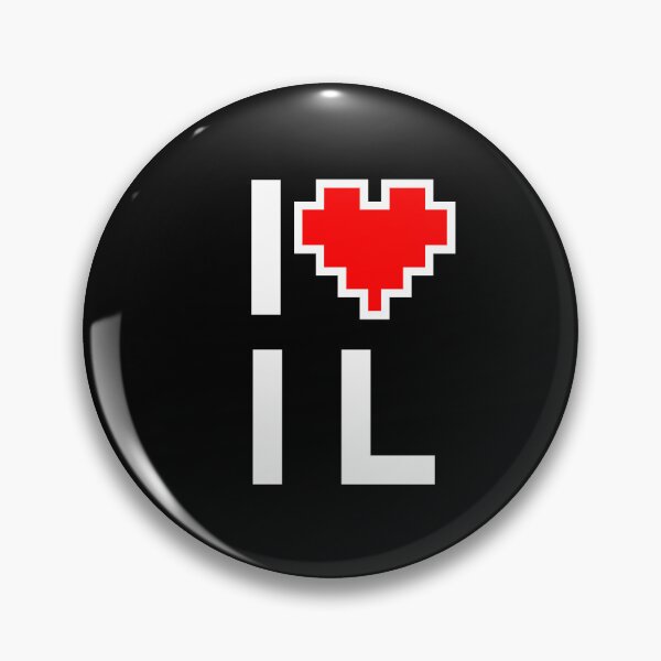 Item preview, I Love Illinois - Pixel heart for Illinoisan gamer designed and sold by abowersock.