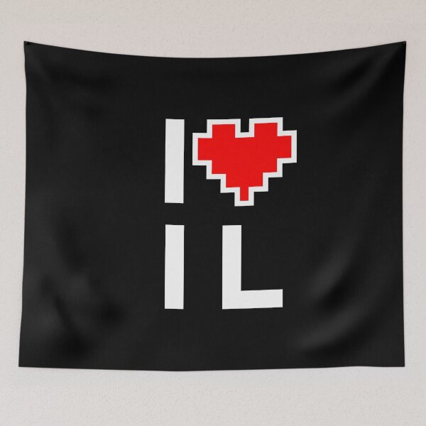 Item preview, I Love Illinois - Pixel heart for Illinoisan gamer designed and sold by abowersock.