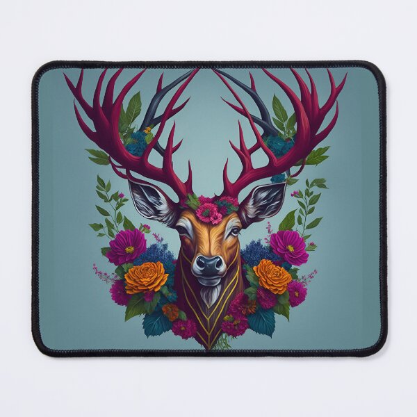 Item preview, Floral Stag head designed and sold by ScarletWild.