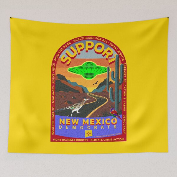 Item preview, PMD00863 Progressive Movement Designs Support New Mexico Democrats design shows you support progressive policy goals for Democrats and Bernie Sanders supporters saguaro cactus cacti  designed and sold by ProgressiveLeft.