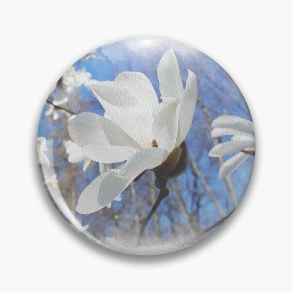 Item preview, Happy spring white magnolias digital watercolor original artwork designed and sold by paragonDesign28.