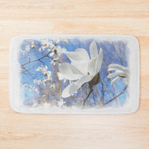 Item preview, Happy spring white magnolias digital watercolor original artwork designed and sold by paragonDesign28.