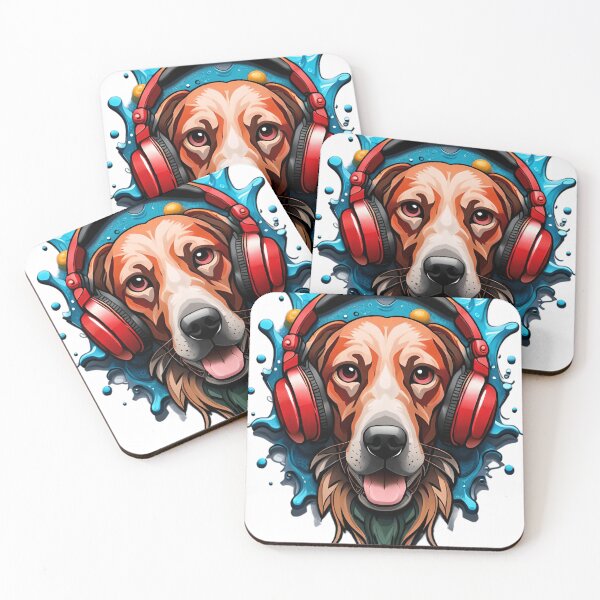 Item preview, dog with headphones designed and sold by elijam.