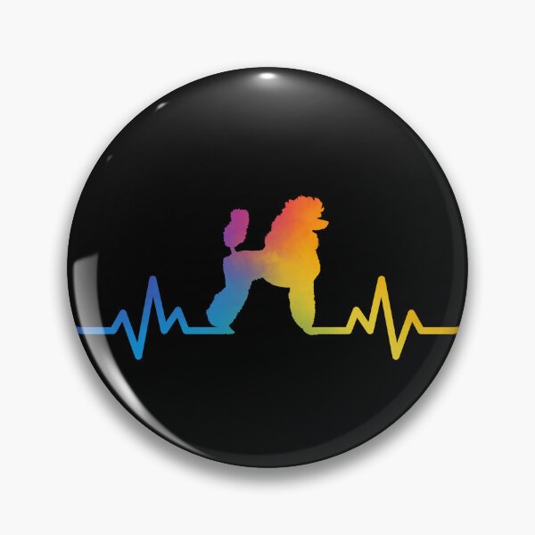 Item preview, a heartbeat line with a rainbow poodle  designed and sold by ramazis.