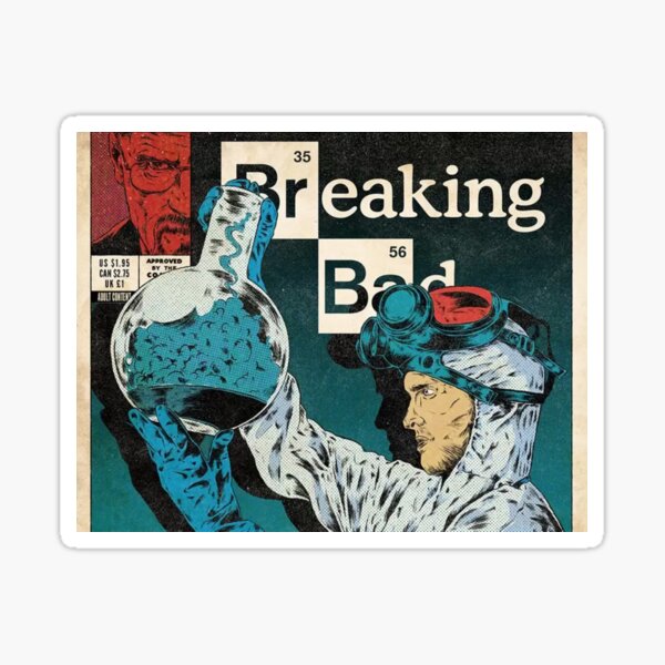 Vista previa del artículo con la obra «Arte cómico de Breaking Bad», diseñado y vendido por PapaSmurfDesign.