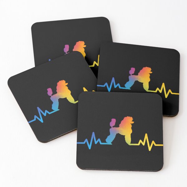 Item preview, a heartbeat line with a rainbow poodle  designed and sold by ramazis.