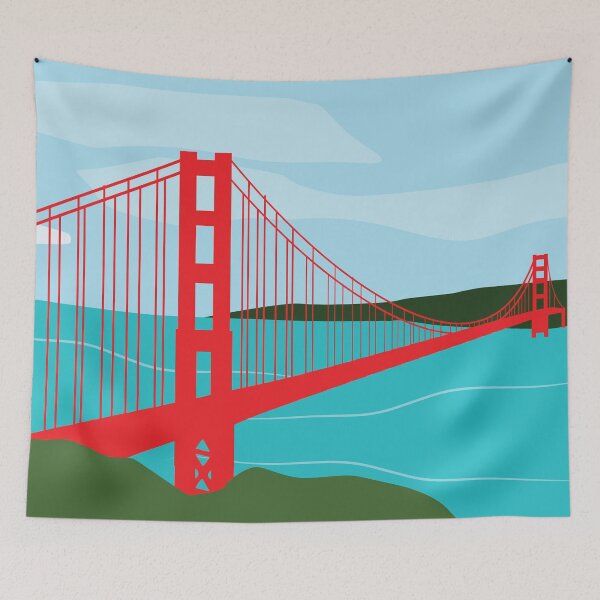 Item preview, San Francisco Minimalistic Golden Gate Bridge designed and sold by ThomasTreeArt.