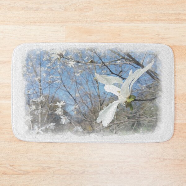 Item preview, Happy spring white magnolias digital watercolor original artwork designed and sold by paragonDesign28.