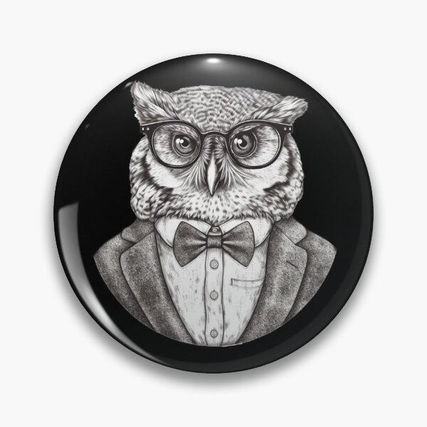 Item preview, Dapper Owl: Wildlife Nature Animal Portrait Realistic Suit Glasses Profesor Intellect  designed and sold by DigiNook.