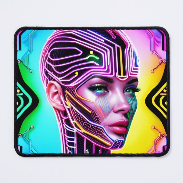 Item preview, Neon Cyberpunk Cyborg Girl 8 designed and sold by Benito Del Ray.