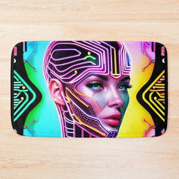 Item preview, Neon Cyberpunk Cyborg Girl 8 designed and sold by Benito Del Ray.