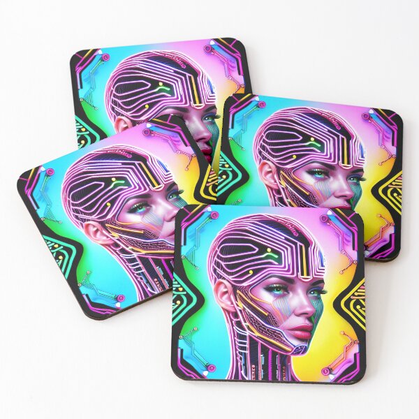 Item preview, Neon Cyberpunk Cyborg Girl 8 designed and sold by Benito Del Ray.