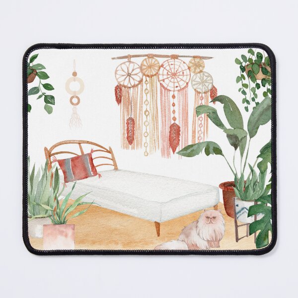 Item preview, Persian Cat in a Green Dreamcatcher Bedroom  designed and sold by BohemiWANDERS.