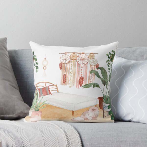 Item preview, Persian Cat in a Green Dreamcatcher Bedroom  designed and sold by BohemiWANDERS.