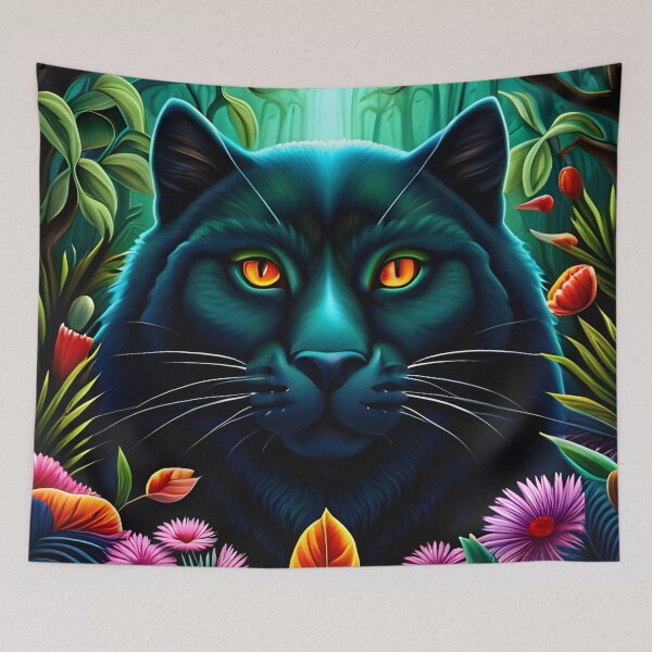 Item preview, Black Cat in Jungle designed and sold by AuroraSpringer.