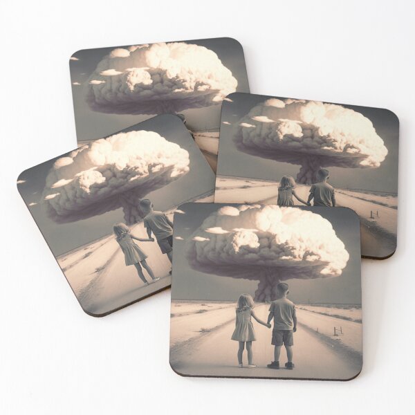 Item preview, Sad Kids in front of Nuclear Explosion designed and sold by Synthetic-Dream.