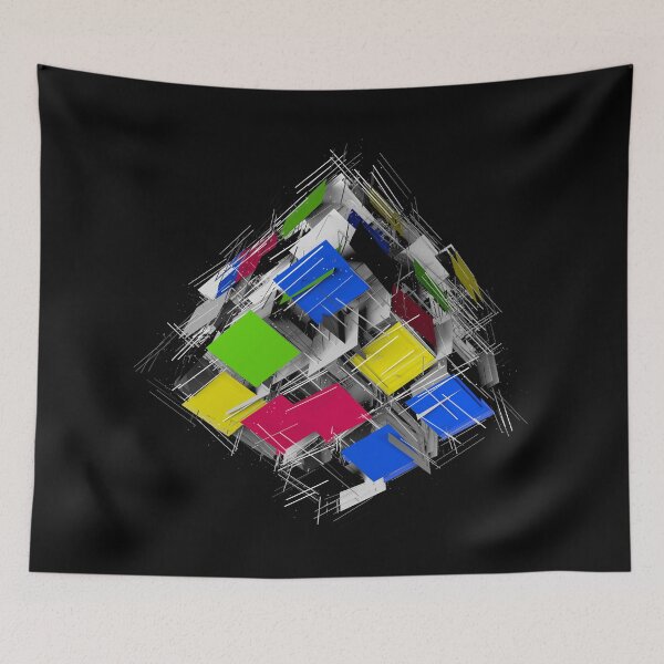 Item preview, Rubiks cube sticker designbreaking effect designed and sold by Raju-Creative.