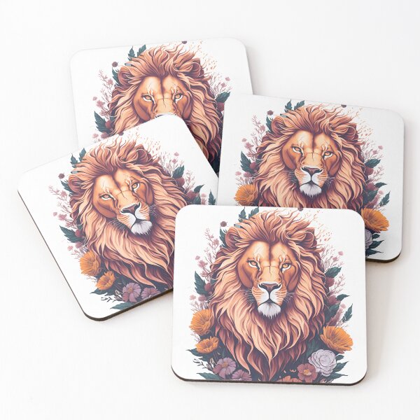 Item preview, Lion with Flowers designed and sold by monkycl.