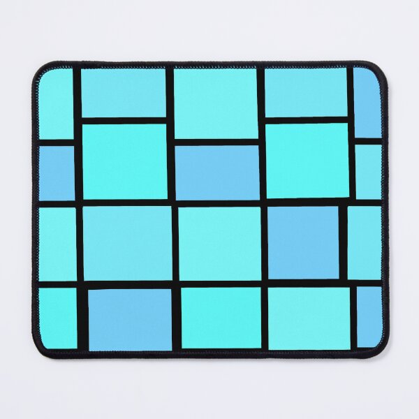 Item preview, Teal blue mosaic squares designed and sold by awsomepatterns.