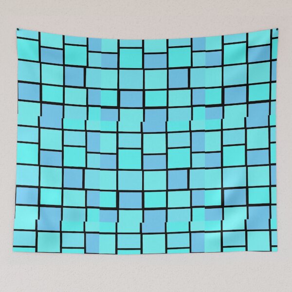 Item preview, Teal blue mosaic squares  designed and sold by awsomepatterns.