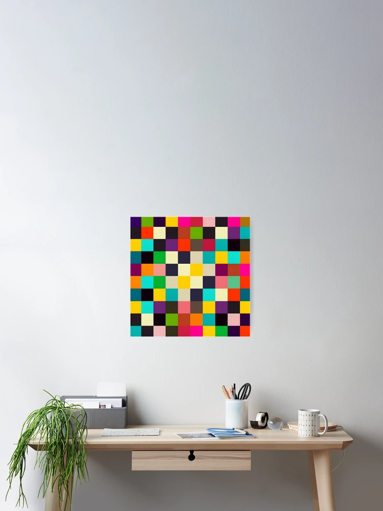 Thumbnail 2 of 3, Poster, Colorful Checkered Pattern designed and sold by PatternBestFan.