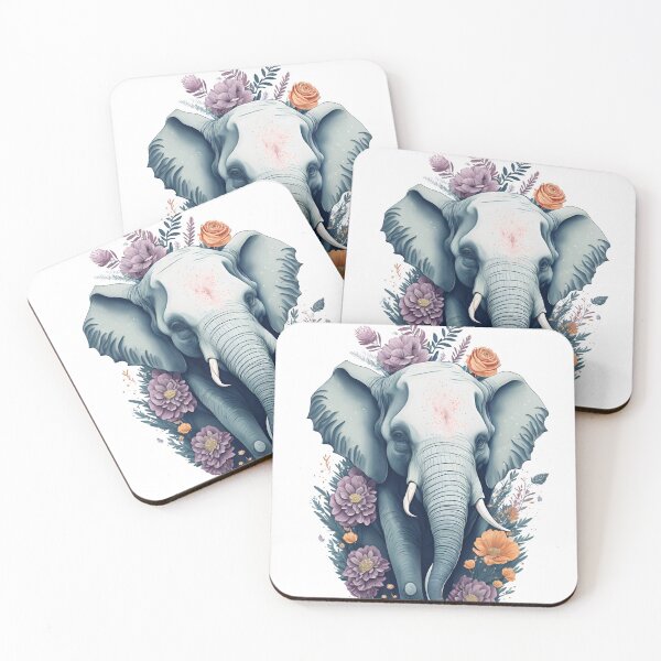 Item preview, Elephant with Flowers designed and sold by monkycl.