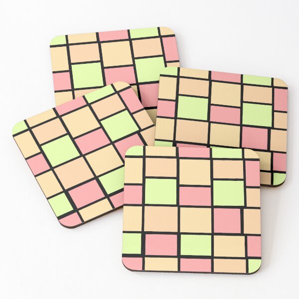 Item preview, Red green mosaic squares  designed and sold by awsomepatterns.