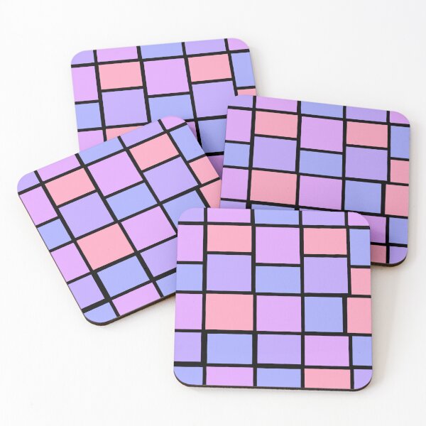 Item preview, Pink red mosaic squares  designed and sold by awsomepatterns.